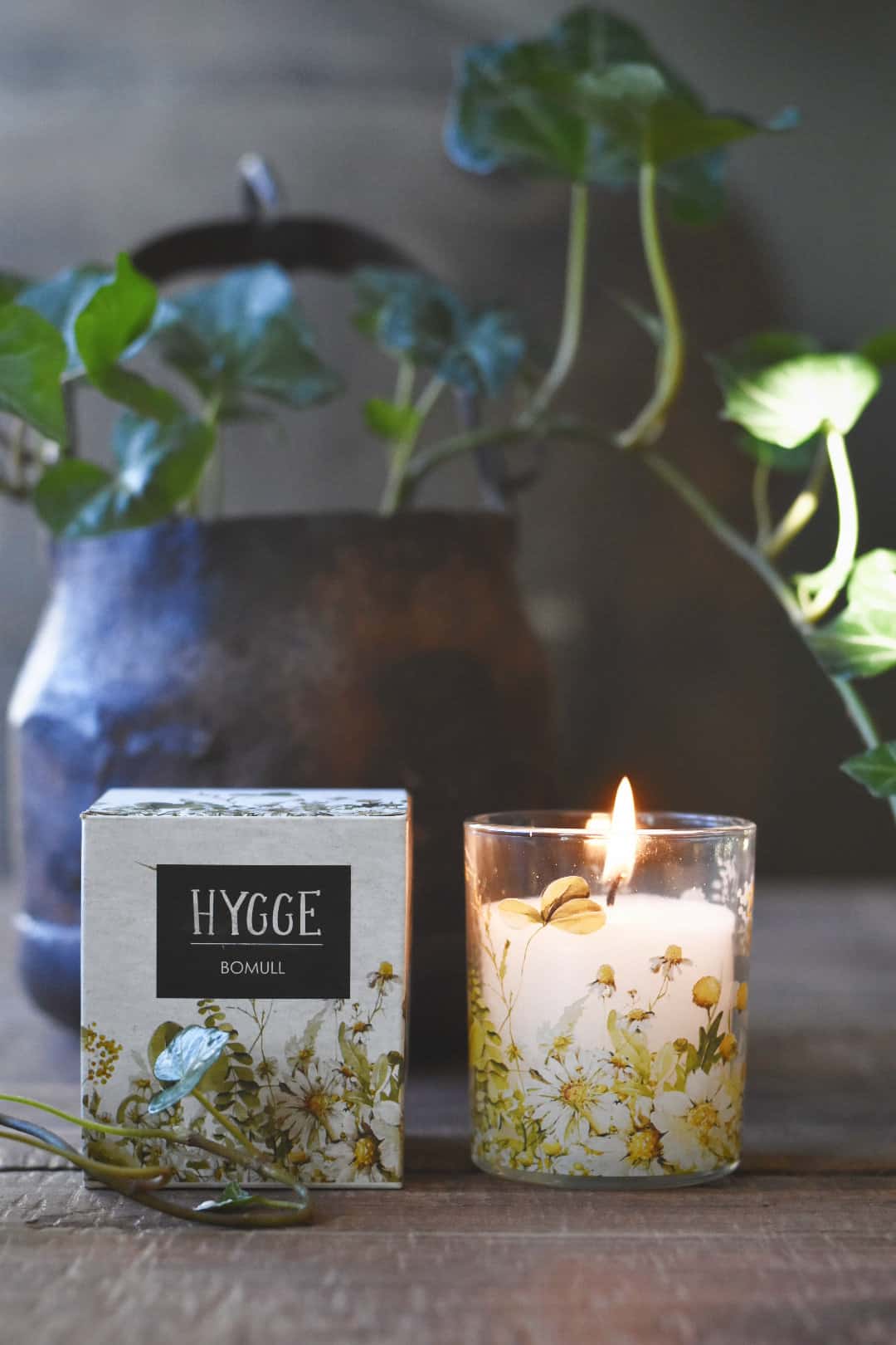 Duftlys i gaveeske 6x7cm "hygge" - bomull